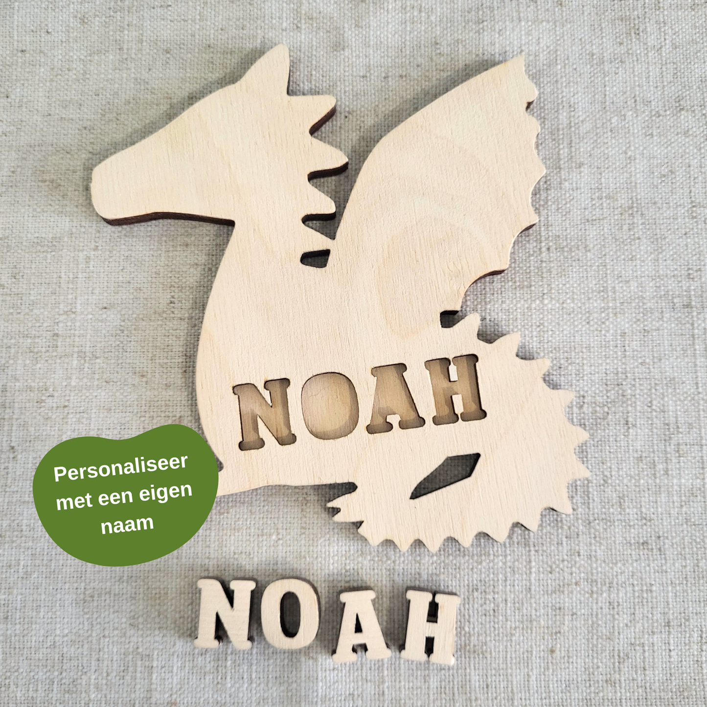 Naampuzzel Draak (met gepersonaliseerde naam)