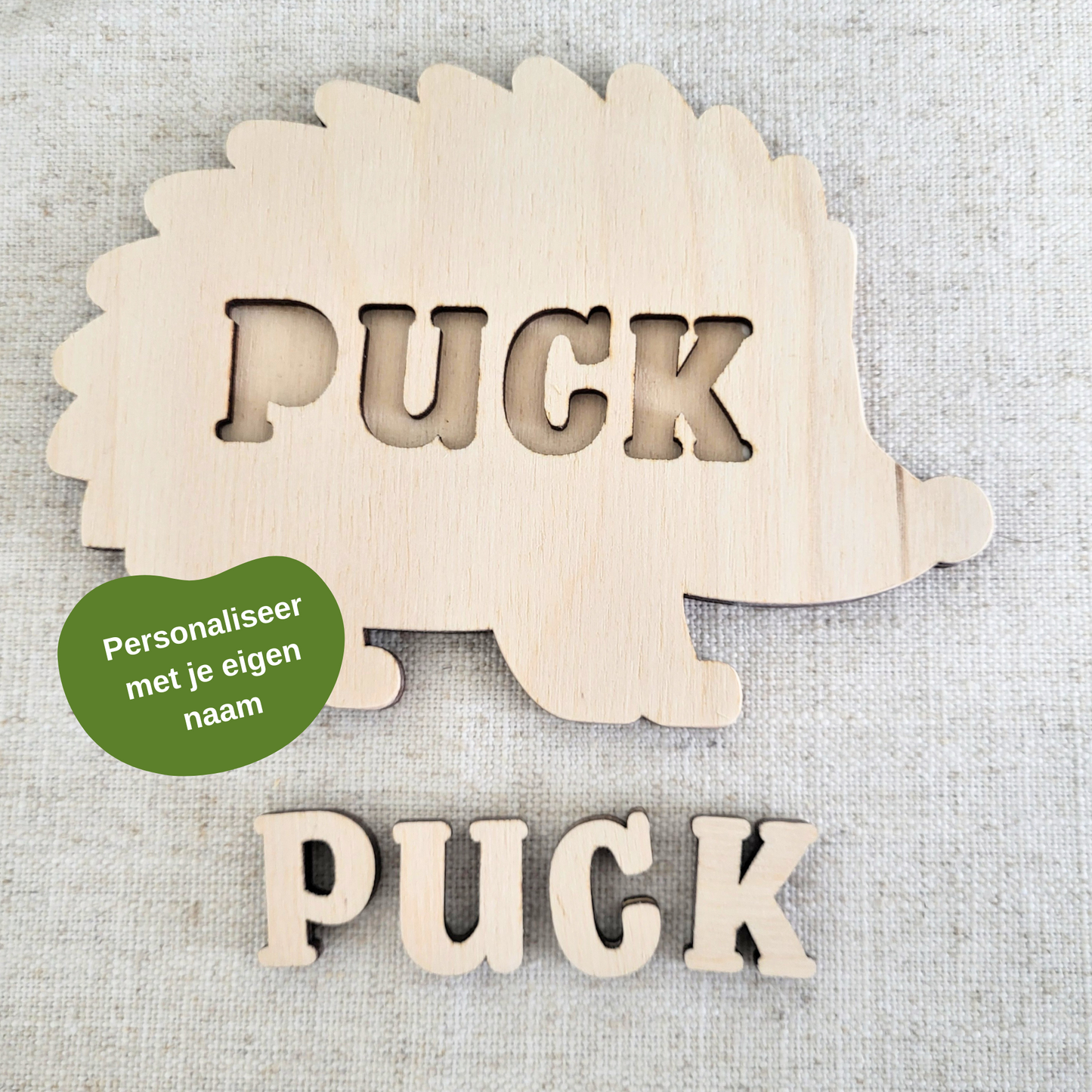 Naampuzzel Egel (met gepersonaliseerde naam)