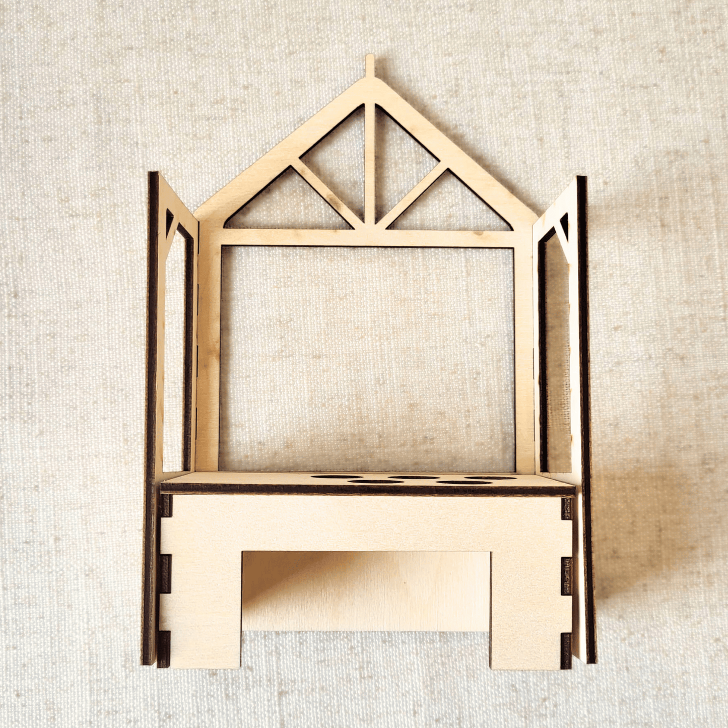 Houten bloemenkraam – poppenhuis accessoire in schaal 1:12