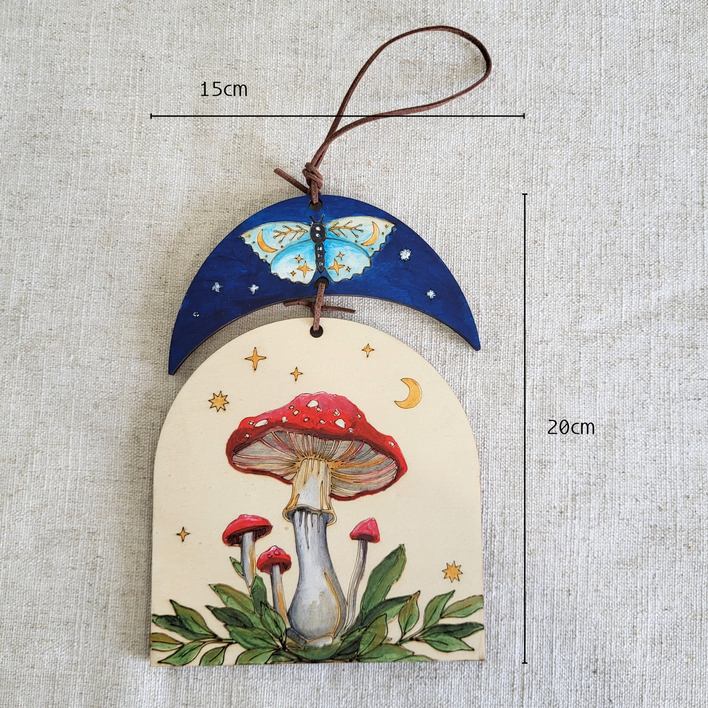 Houten Wandhanger – Vlinder Paddenstoel
