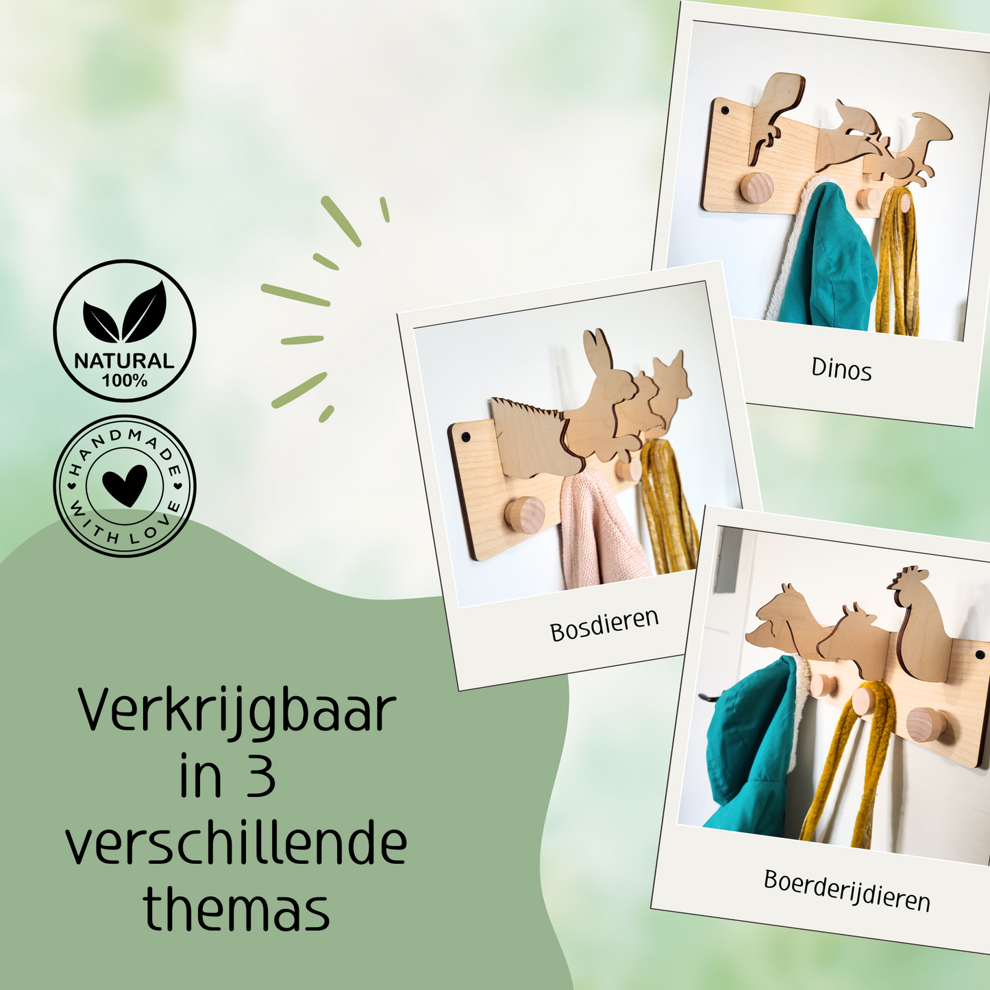 Dino kapstok. Met verschillende dinosaurussen
