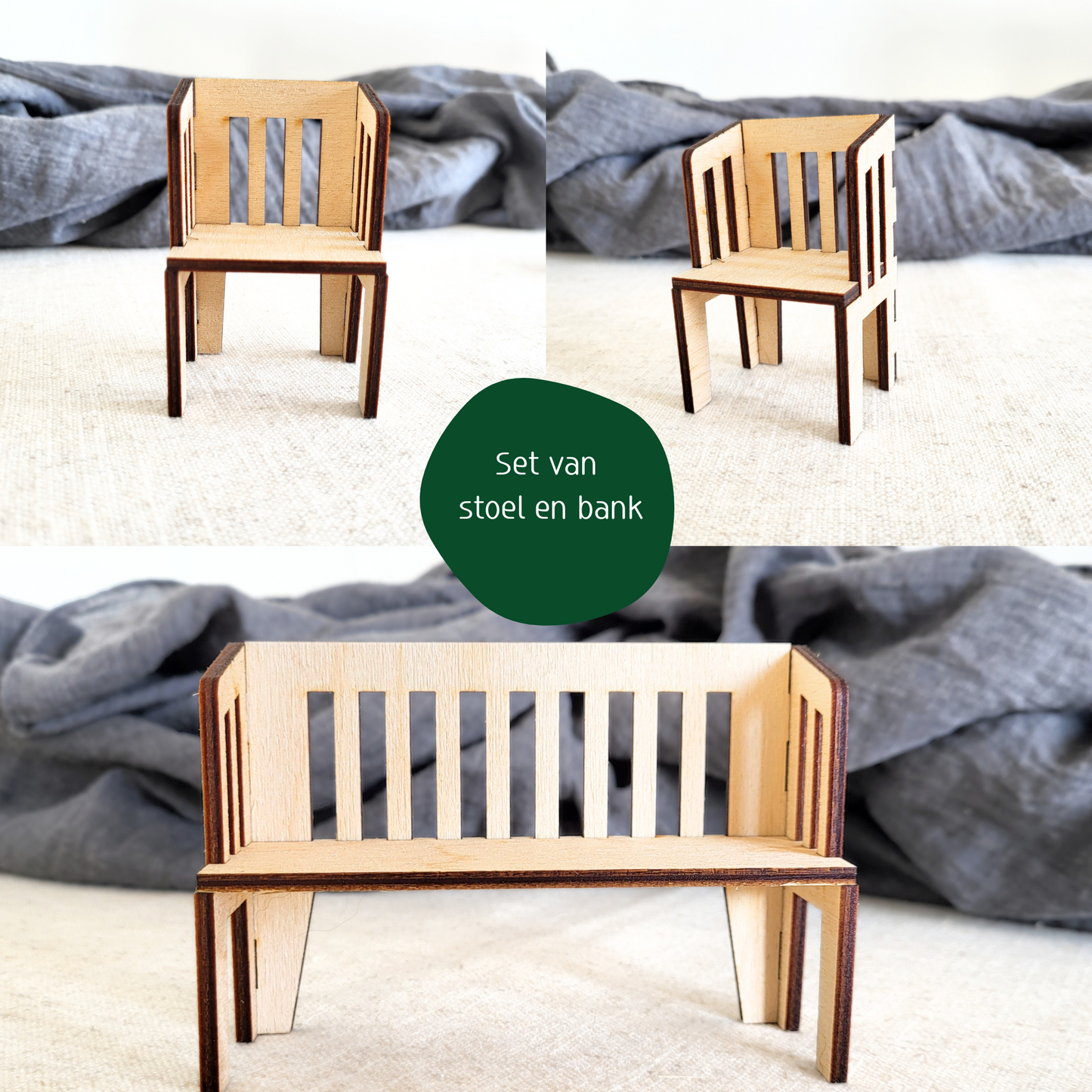 Poppenhuis Outdoor Set - Set van bank en stoel