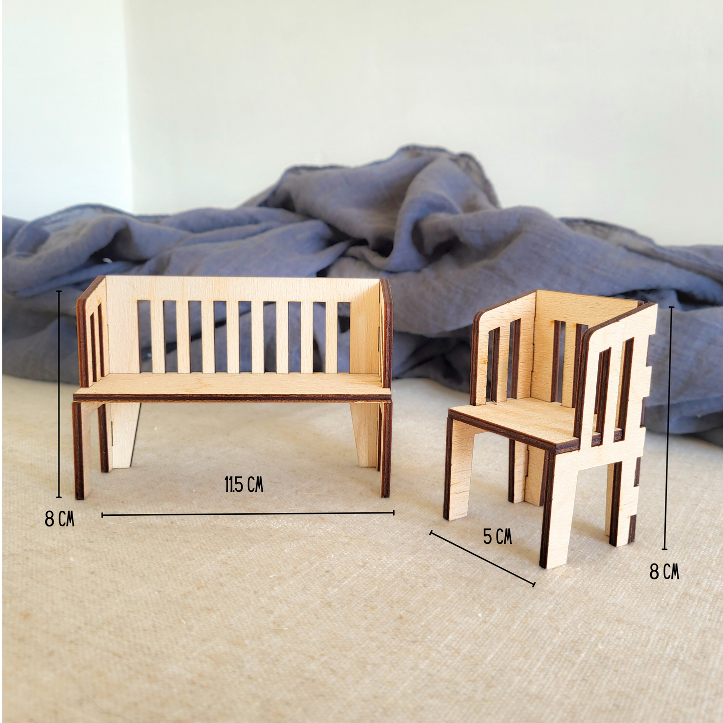 Poppenhuis Outdoor Set - Set van bank en stoel