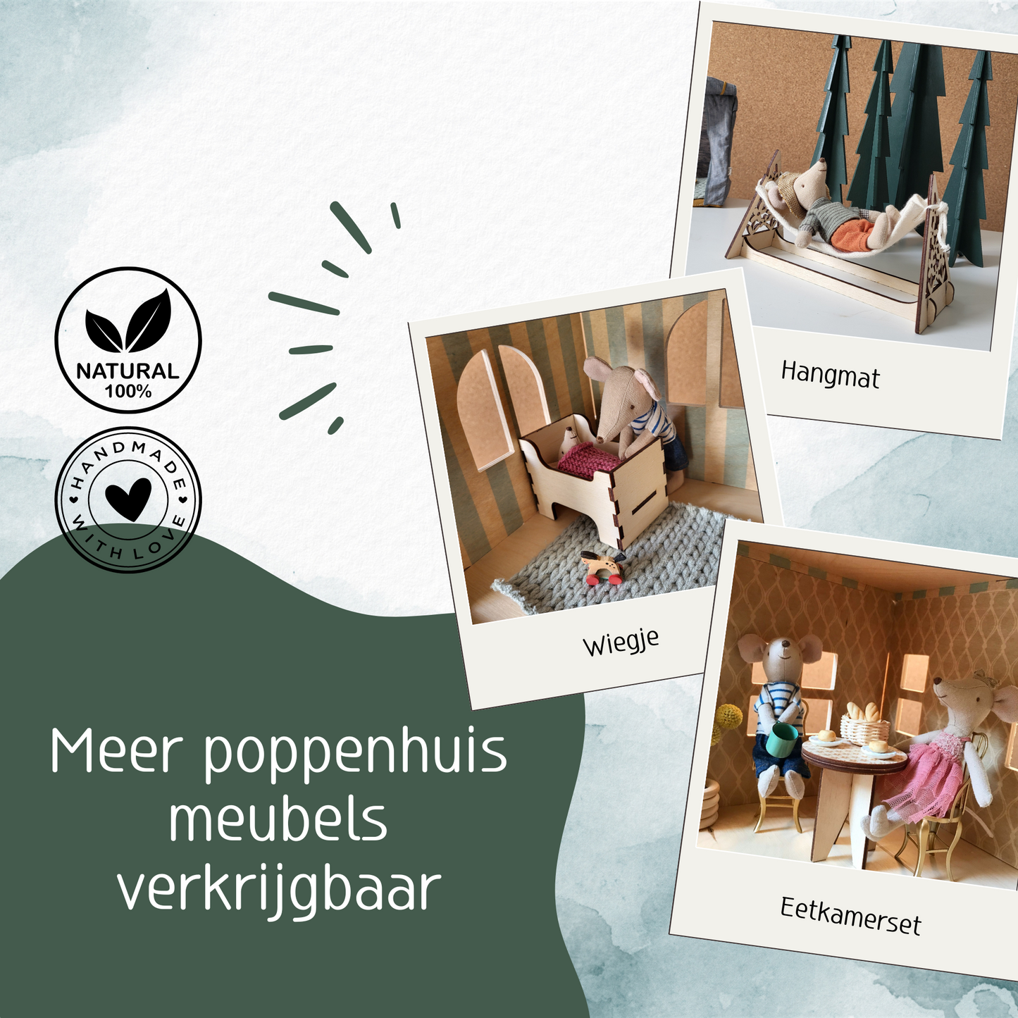 Poppenhuis Stapelbed - Stapelbed met beddengoed.