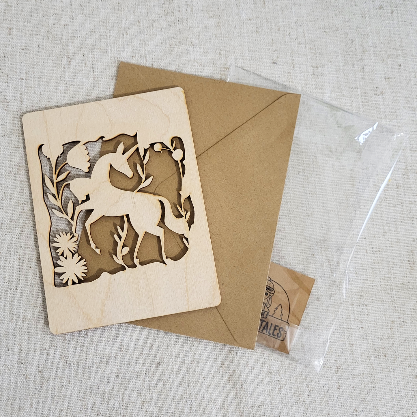 Houten Illustratie: Dansende Unicorn