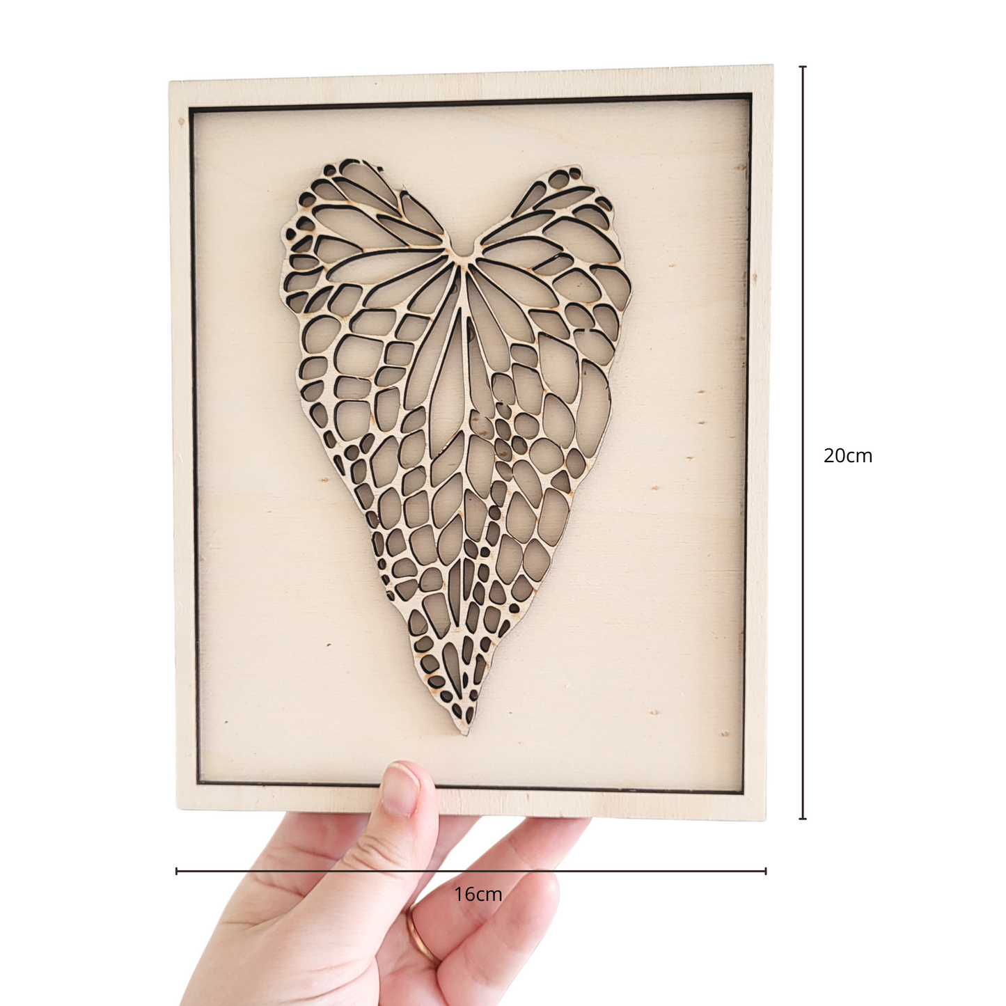 Caladium Blad in Lijst van Hout.